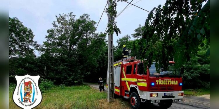 Veszélyesen lógó vezeték